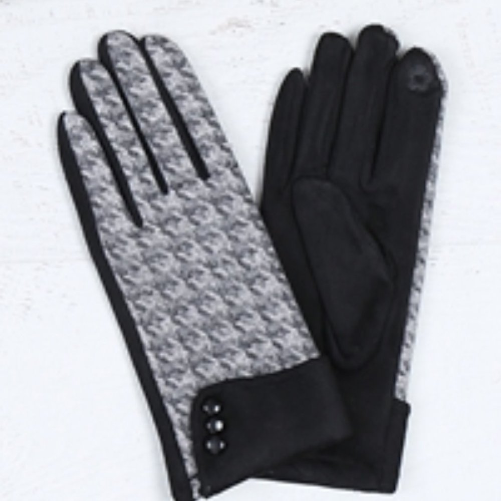 SMART TOUCH GLOVES W/ BUTTON - black
